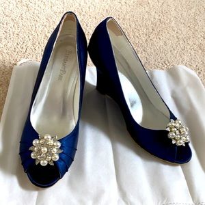 Elegant Park Navy Wedge Heels